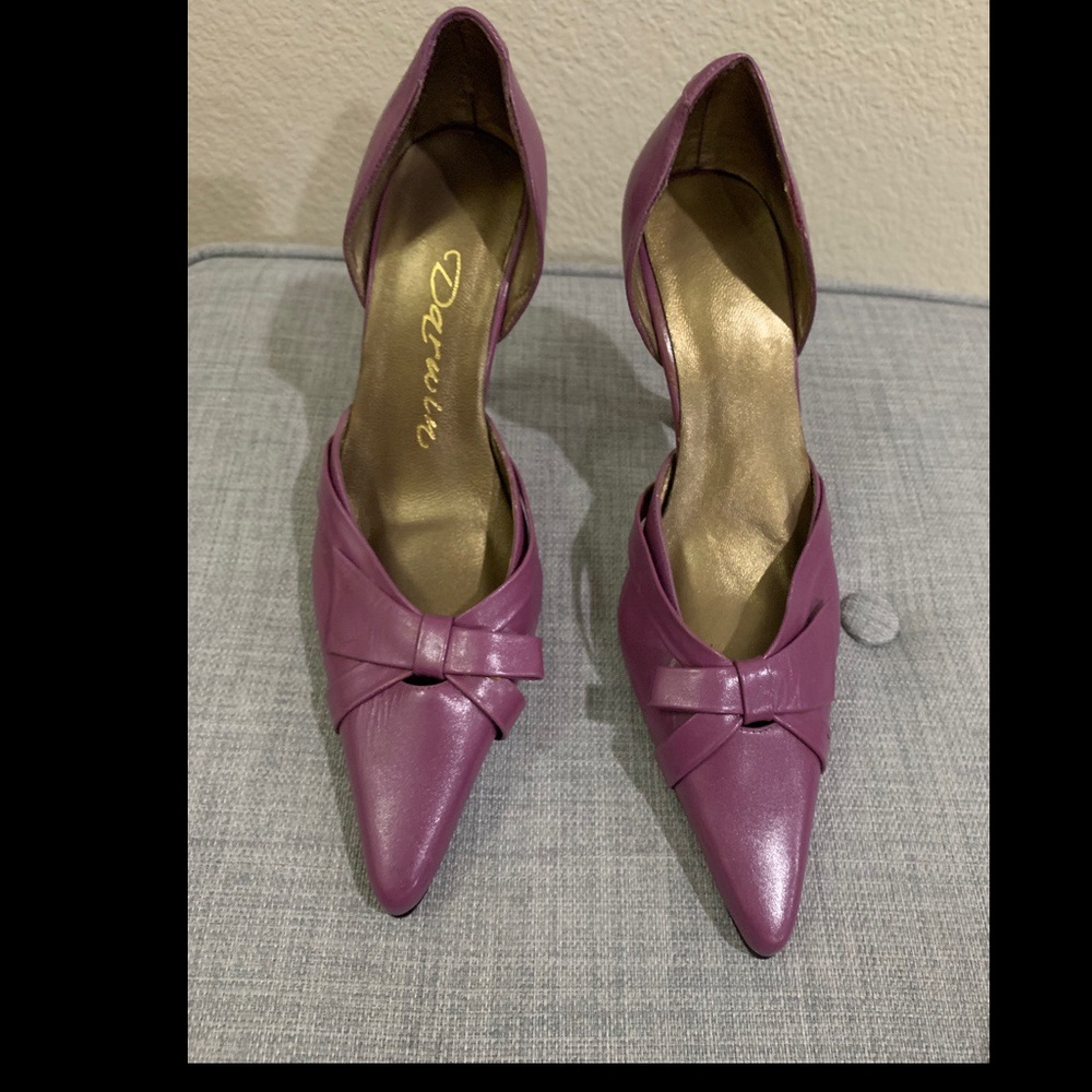 Parwin real leather Dark Magenta/Purple D’orsay